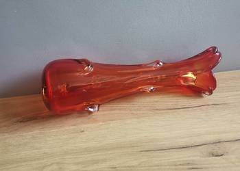 Stary czerwony wazon Sękacz huta Ząbkowice PRL