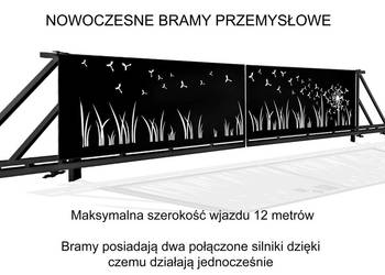 Bramy przesuwne automatyczne - bramy przemysłowe 10-12m CNC