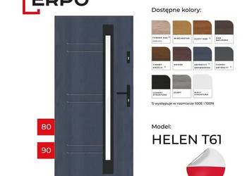 Drzwi zewnętrzne metalowe ocieplone gr.72 mm antracyt 90 TERMO ościeżnica