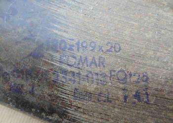 Jelcz 315 okładzina hamulca tył oryginał 180x199x20