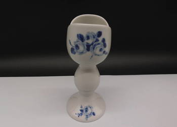 Porcelanowy kieliszek do jajka UNTERWEISSBACH Made in GDR – Kobaltowe Róże