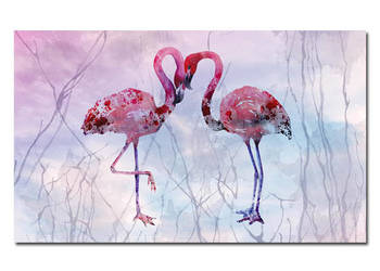 obraz xxl FLAMING 9 - 120x70cm na płótnie flamingi