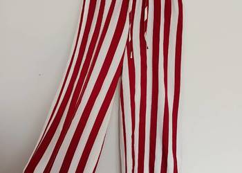 PrettyLittleThing – Czerwono-białe spodnie w paski r. 34 (Nowe z metką)