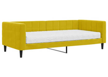 Sofa z materacem do spania żółta aksamit 90x200 cm WM-3196672