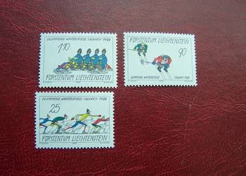 Lichtenstein 1988 Mi. 934/36 Sport Olimpiada Calgary 88