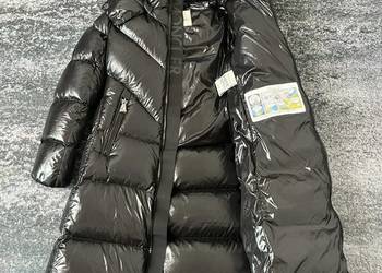 Kurtka damska puchowa Moncler płaszcz długi S M L futro naturalne kaptur