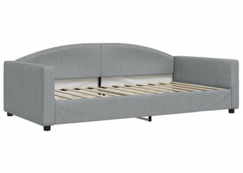 Sofa z funkcją spania jasnoszara obita tkaniną 100x200 cm WM-354116