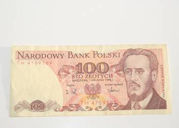 Stary banknot 100 złotych Waryński 1988 antyk TH 4759189