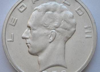 BELGIA 50 FRANKÓW 1939 - LEOPOLD III KOBURG GOTHA - SREBRO