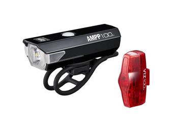 Zestaw lampek rowerowych CatEye AMPP 100 HL-EL041RC Viz100 TL-LD800B MINI 1