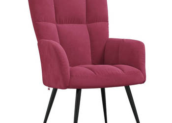 Fotel winna czerwień obity aksamitem WM-328078