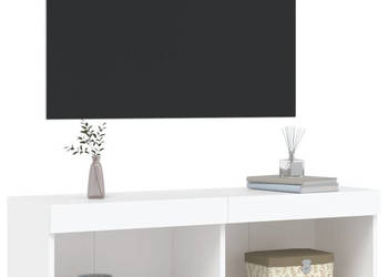 Szafka TV z oświetleniem LED biała 100x30x30 cm WM-837155