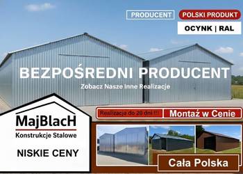 Wysoki Garaż Blaszany Ocynkowany - Magazyn - OCYNK - HALA – Maj-BlacH