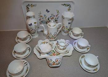 ZESTAW KAWA-HERBATA, Porcelana Aynsley Garden 21 szt