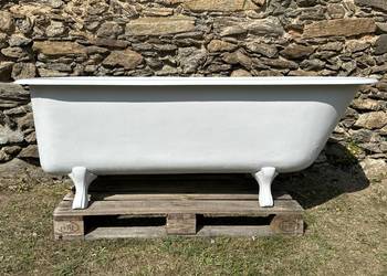 PIĘKNA, STARA, PRZEDWOJENNA, WOLNOSTOJĄCA WANNA ŻELIWNA 181cm SYG. CIMBRIA