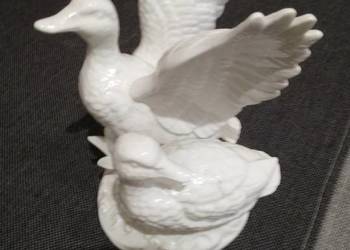 Przepiękna porcelanowa figura dwóch gęsi