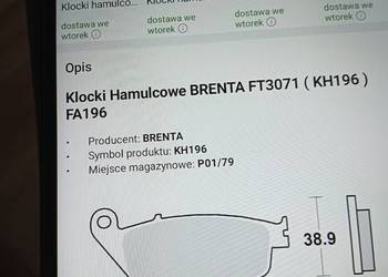 Klocki hamulcowe ft3071 (KH196)FA196