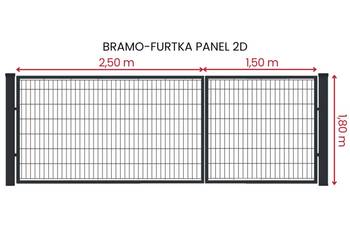 Bramo-furtka Panel 2D 2,5m/1,5m/1,8m