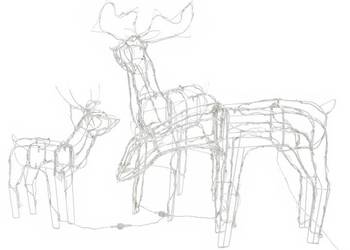 3-częściowa ozdoba świąteczna, renifery, 229 LED（51011）