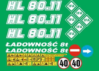 Naklejki na przyczepę IFA HL 8011 mocne laminowane komplet zestaw