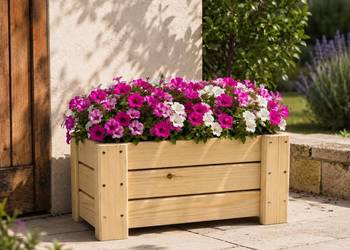 Drewniana skrzynka / doniczka drewniany Kwietnik - ogród/balkon