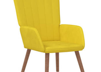 Fotel musztardowy obity aksamitem WM-327662