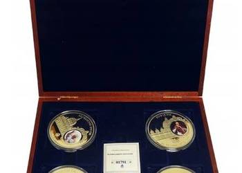 Zestaw Papież Jan Paweł II Pius Leo Benedykt Złoto Certyfika