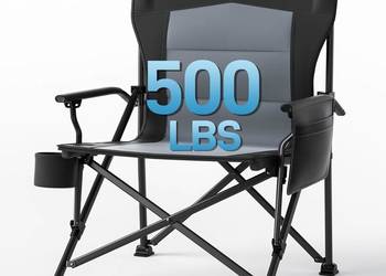 Składane krzesło kempingowe XL 230 kg z kieszenią EVER ADVANCED