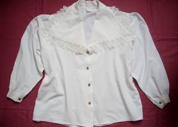 Elegancka Biała Koszula Gipiura  42 XL