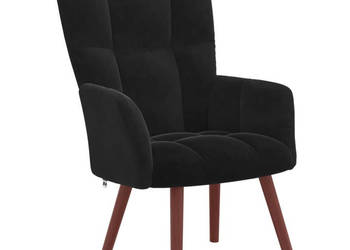Fotel czarny obity aksamitem WM-328057