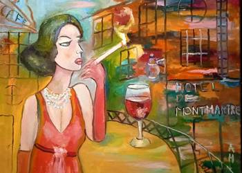 Obraz olejny "Kobieta w mieście XXXVIII"