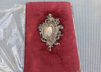 Stary niemiecki pamiętnik Poesiealbum 1895–1903 aksamitna okładka