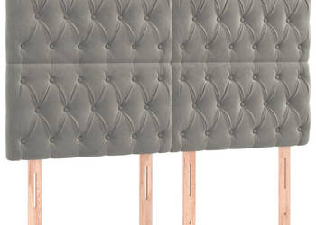 Zagłówek do łóżka z LED jasnoszary 160x7x118/128 cm aksamit WM-3122814