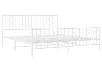 Łóżko Metalowe Białe Rama Łóżka Ze Stelażem Biała 183x213 cm WM-374509