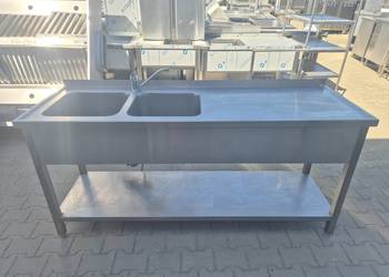 Zlew Gastronomiczny 2 Komorowy Z Półką 180/60/85