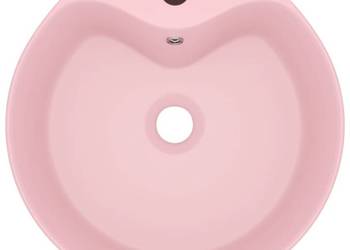 vidaXL Umywalka z przelewem, matowy róż, 36x13 cm(SKU:147032)