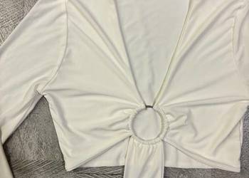 Białe body, na długi rękaw, z kółkiem