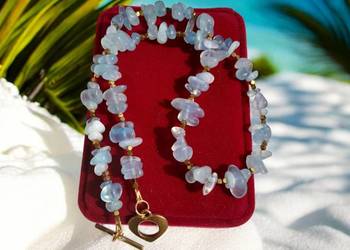 Naszyjnik z kamienia naturalnego akwamaryn.