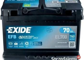 Akumulator Exide EFB START&STOP 70Ah 760A  Sikorskiego 12   538x367x893