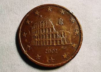 Włochy, 5 Euro Cent, 2002, Rome, Miedź