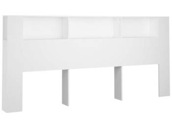 Wezgłowie łóżka z półkami białe 220x185x1045 cm WM-811961