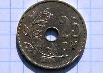 25 CENTIMES ( 25CENTYMÓW ) 1908 ROK - BELGIA