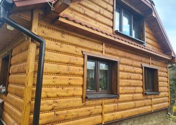 DREWNIANA ELEWACJA PÓŁBAL deska Płaska PÓŁBAL z imitacją mszenia