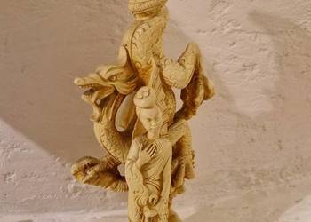 Stary ŚWIECZNIK / RZEŹBA / FIGURA kolekcjoner azjatycka, vintage, tworzywo,