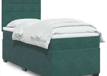 Łóżko kontynentalne z materacem zielone aksamit 80x200 cm WM-3293065