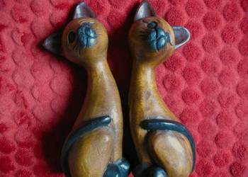 KOT - Drewno Stara Figurka rzeźba - Indonezja - 27 x 10 x 9 cm