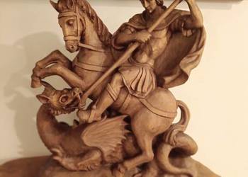 Pojedynek św. Jerzego ze smokiem -rzeźba drewniana