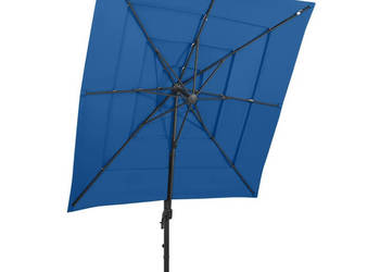 4-poziomowy parasol na aluminiowym słupku niebieski 250x250 cm WM-313827