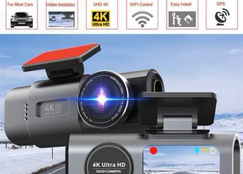 Dashcam Mini 4K UHD GPS Wifi Kamera Rejestrator 24H Parking Podwójny Obiekt