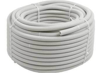 Rura peszel karbowana 25mm szara z pilotem 25m osłona kabli